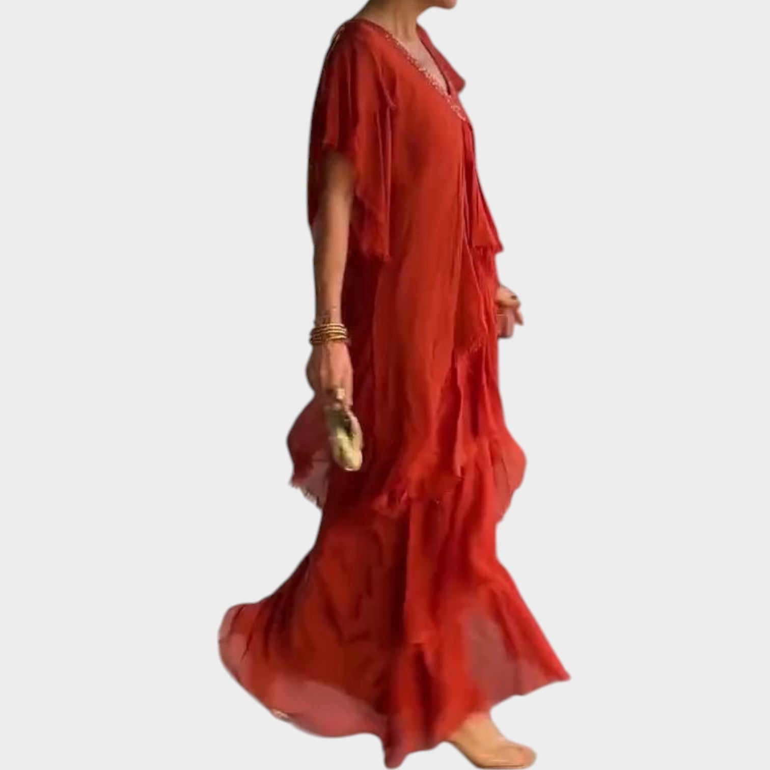 Elegant Ruffle Maxi Dress
