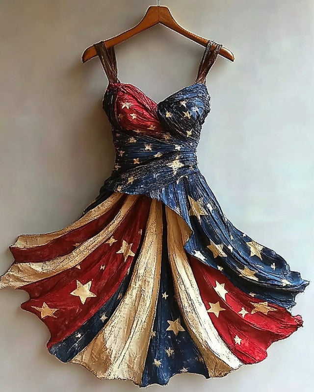Independence Day themed print gilded dress f0ab