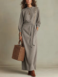 Refined Button Detail Wrap Dress