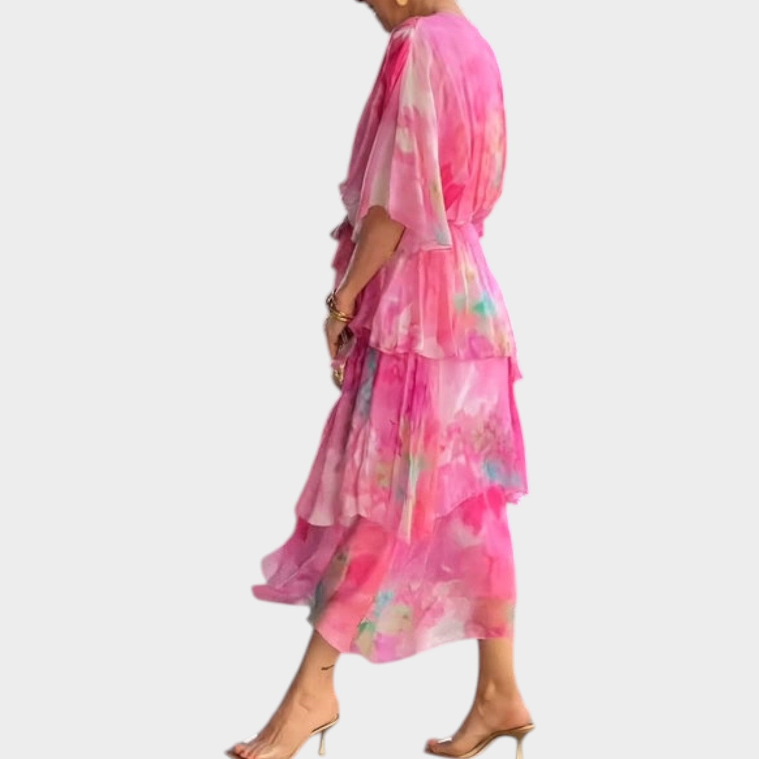 Romantic Watercolor Maxi Dress