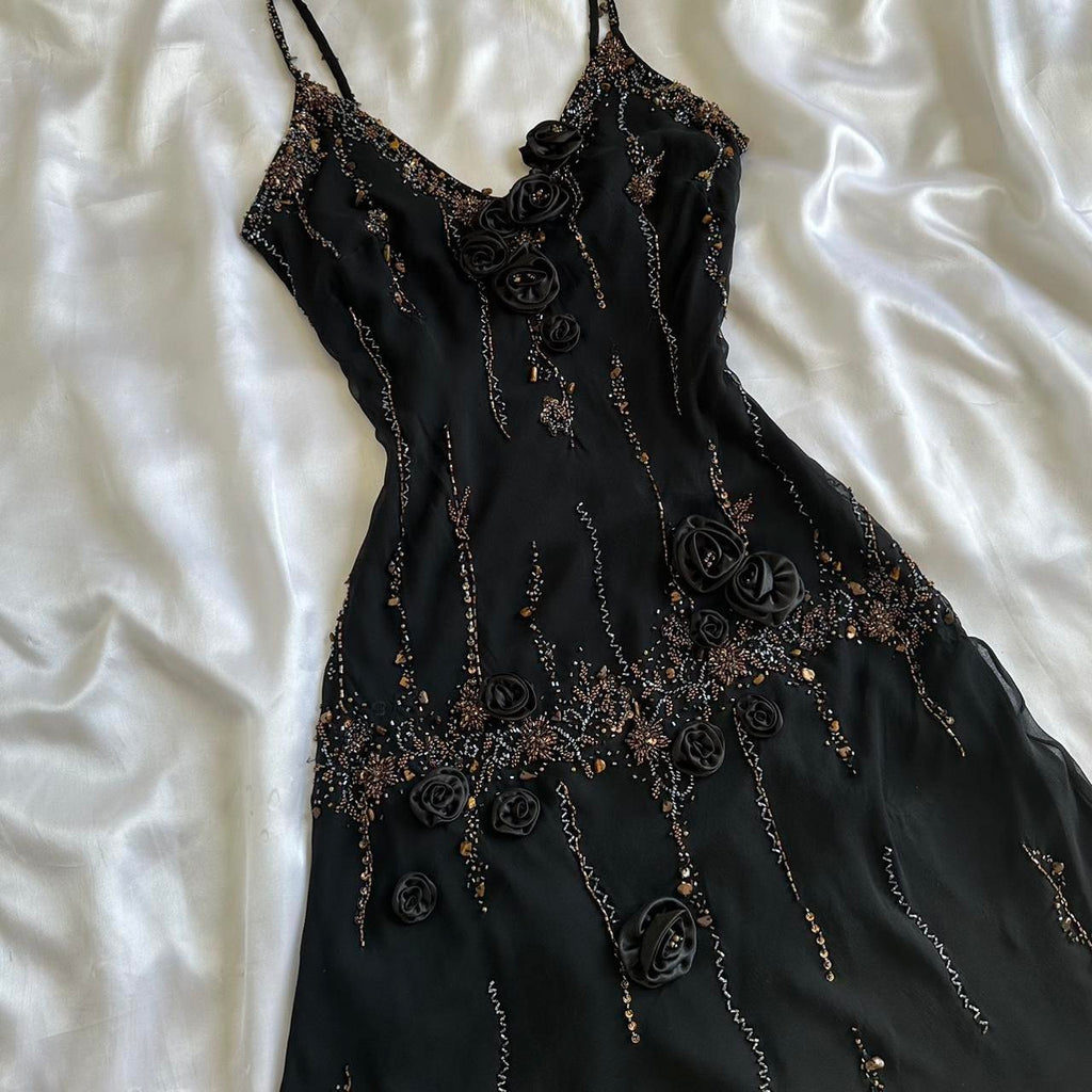 Women's Black and Silver Dress