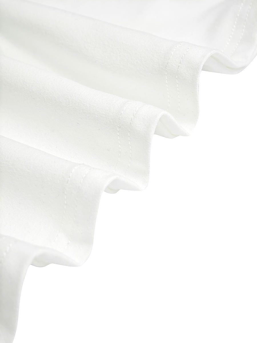 Asymmetric Pleated Solid Color Split-Front Split-Joint Split-Side High Neck Midi Dresses