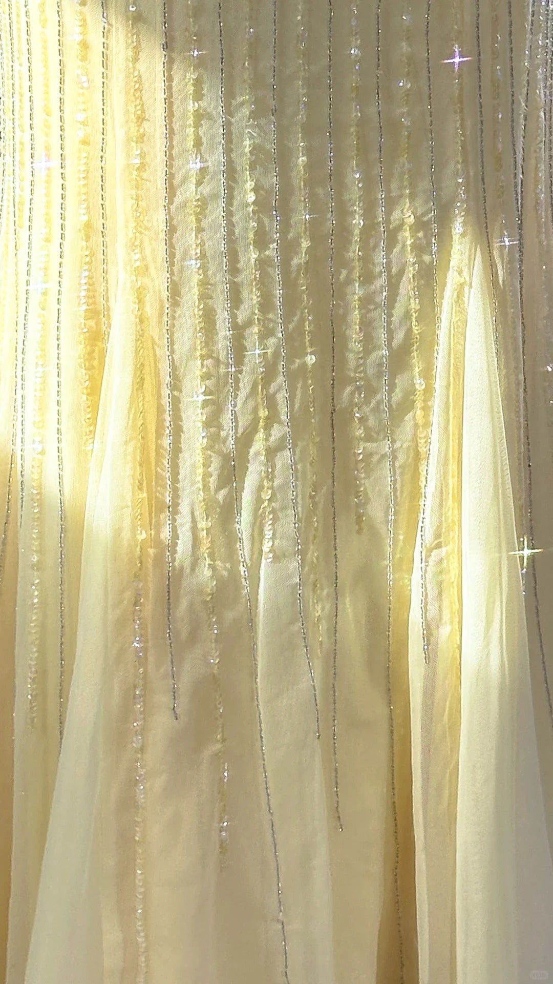Lit Yellow Gorgeous Shiny Fashion Elegant Exquisite Beaded Long Tulle Backless Fairy Ball Gown Evening Dress Birthday/Wedding Guest/Holiday Party Dress Prom Dress Valentine's Day Date Dress