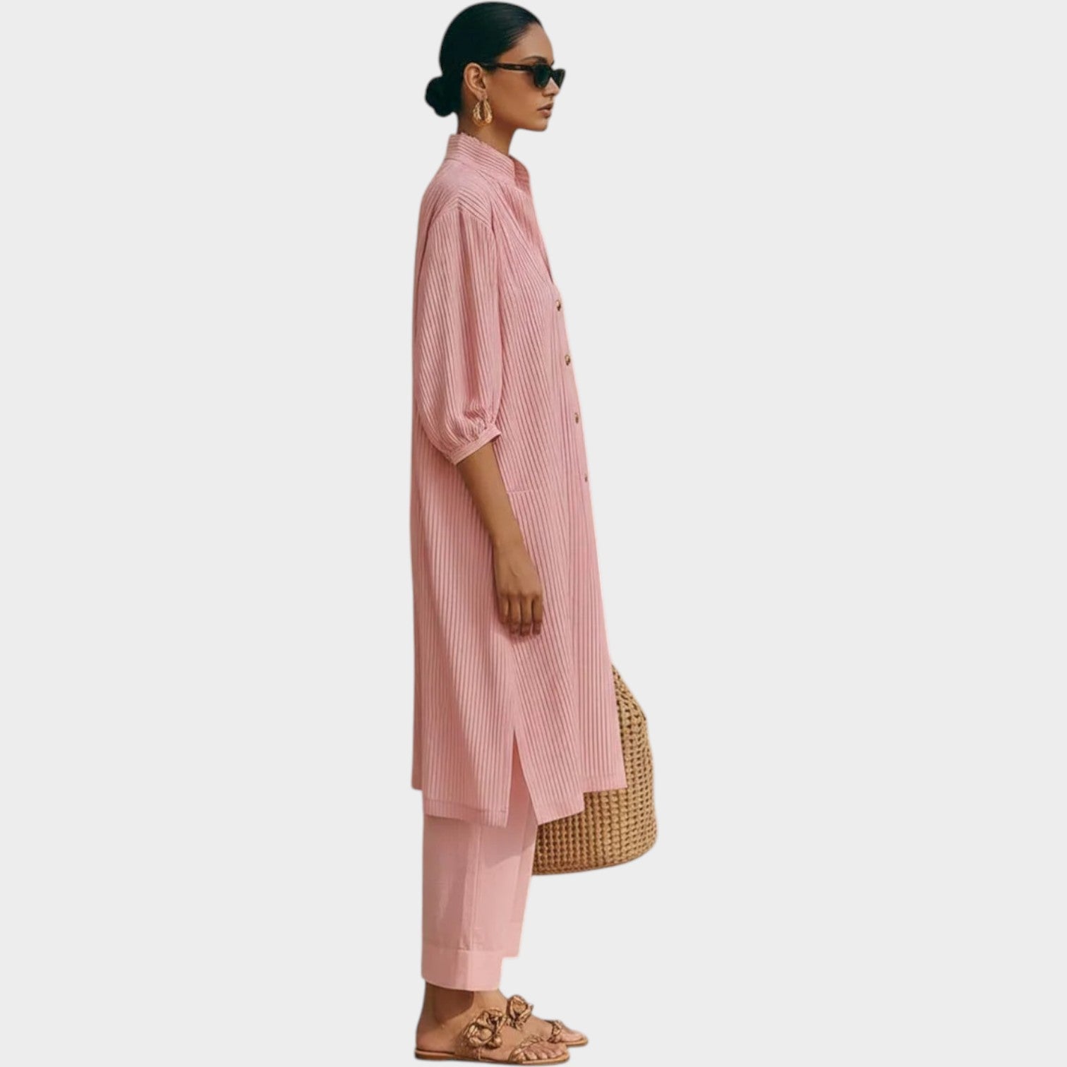 ButtonâDown Tunic and WideâLeg Pant Set