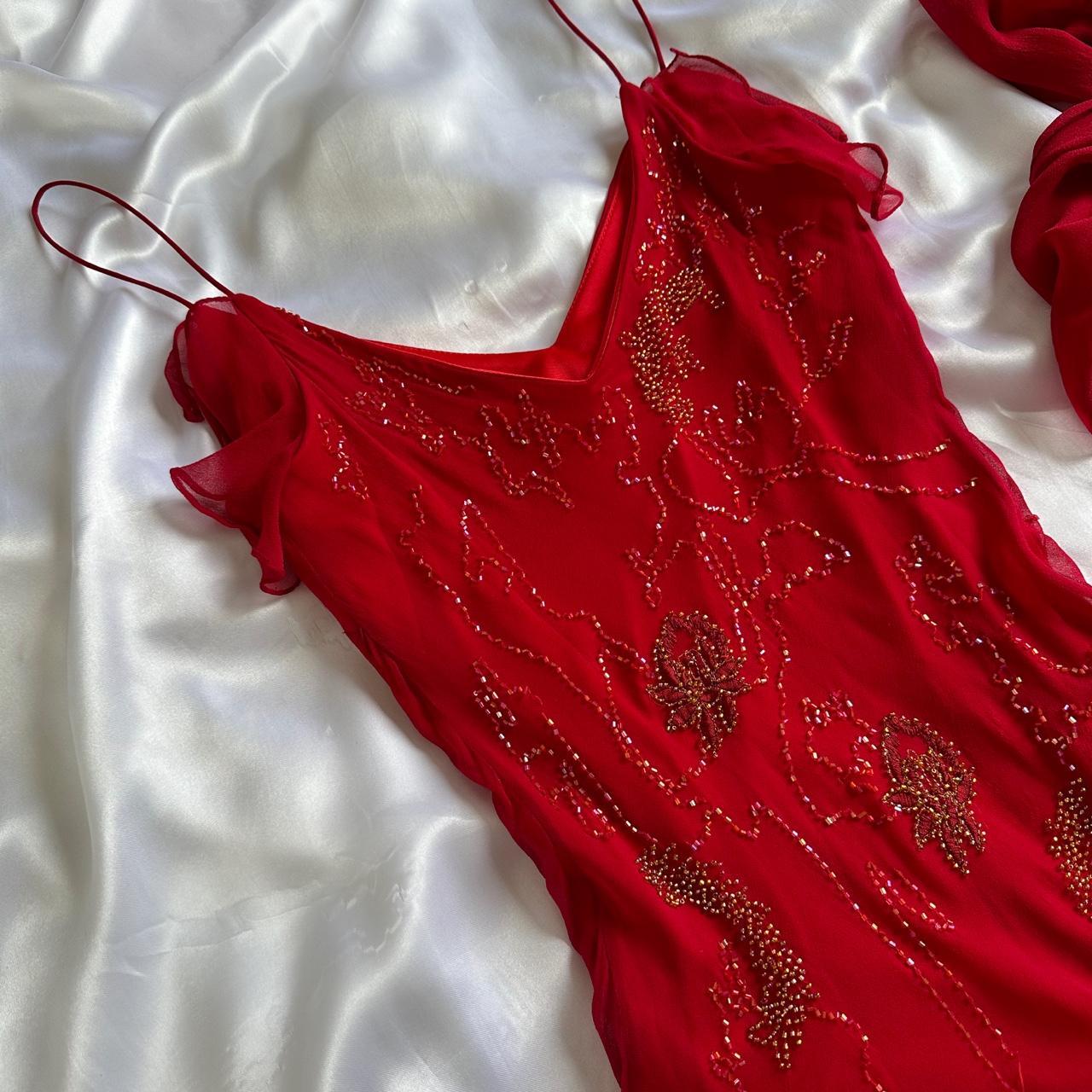 Women's Red and Gold Dress