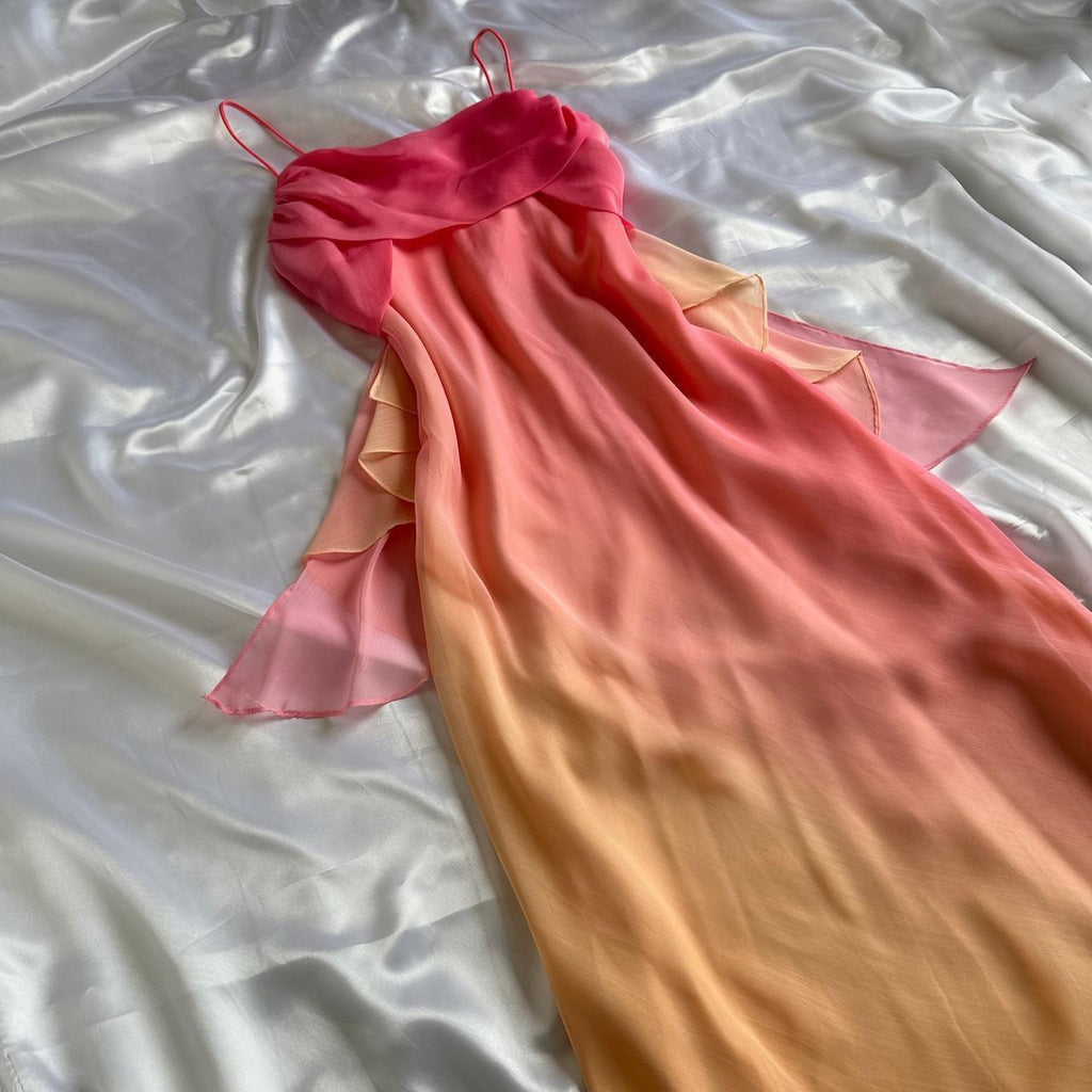 Women's Pink and Orange Dress
