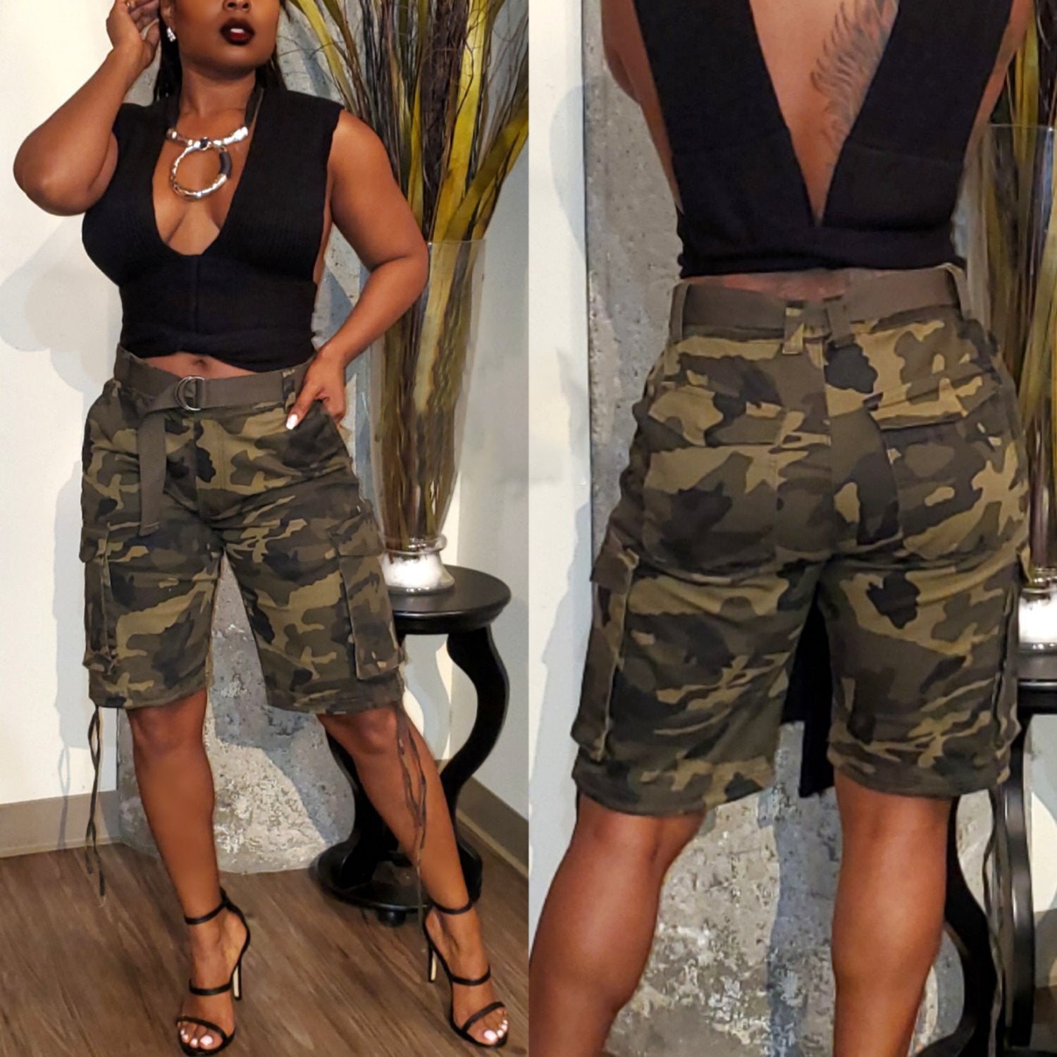 Women's Camouflage Cargo Shorts