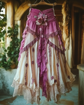 Summer Vacation Ruffle  Lace Patchwork Skirt ccdb 1da8