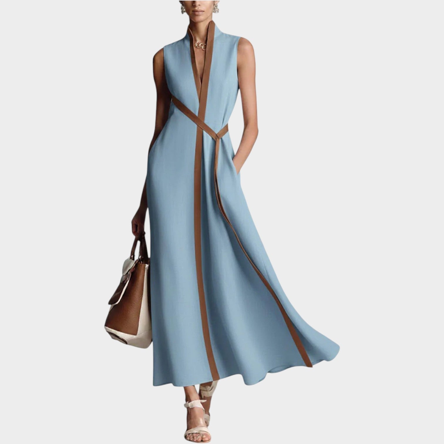 Tailored Wrap Maxi Dress