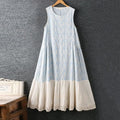 Women's Elegant And Comfortable Embroidered Linen Dress
