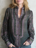 Bohemian Grey-purple Paisley Shirt