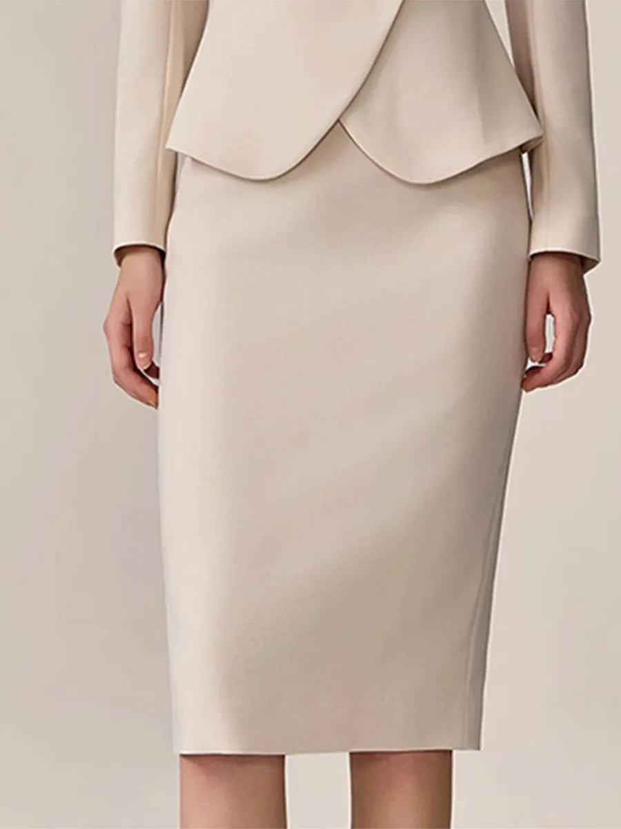 [24-hour shipping out]High-End Fashion Temperament Lapel Beige Suit