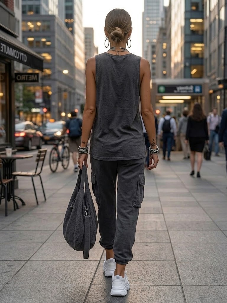 Casual Street-style Sleeveless Cotton T-shirt And Pants Two-piece Set