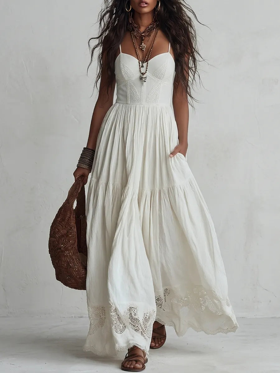 Barefoot Muse Lace Camisole Maxi Dress