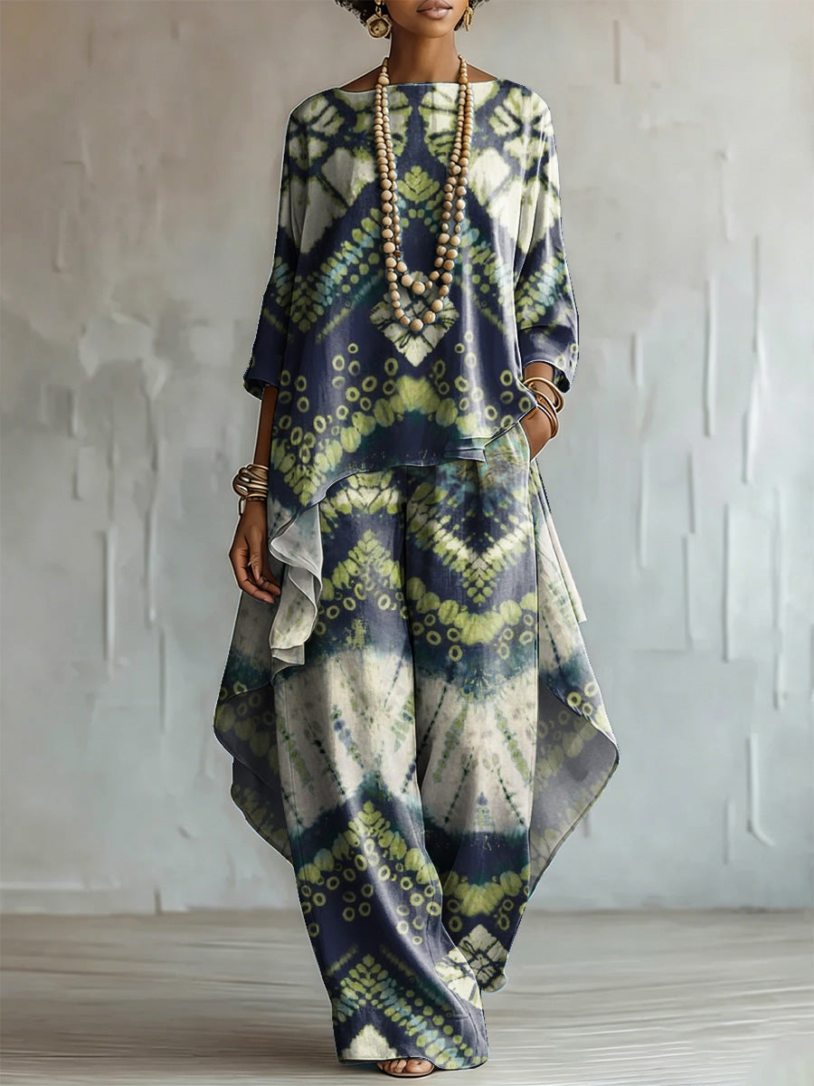 Elegant & Artistic Gradient Geometric Two-piece Set