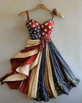 Independence Day themed print gilded dress 03a5