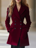 [24-hour shipping out]High-End Temperament Waist Lapel Coat