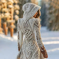 Women's Vintage Viking Celtic Knit Cozy Sweater Dress