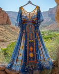 Summer Vintage Bohemian Lace Embroidery Dress dec5