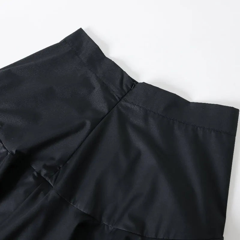 A-Line High Waisted Falbala Solid Color Long Skirts Skirts Bottoms