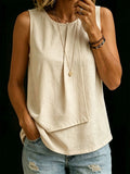 Women's Casual Sleeveless Crew-neck Vest Top