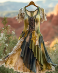 Summer Vintage Irregular Lace Patchwork Dress 9f1f