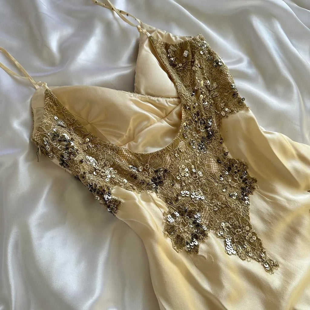 Women's Cream and Silver Dress
