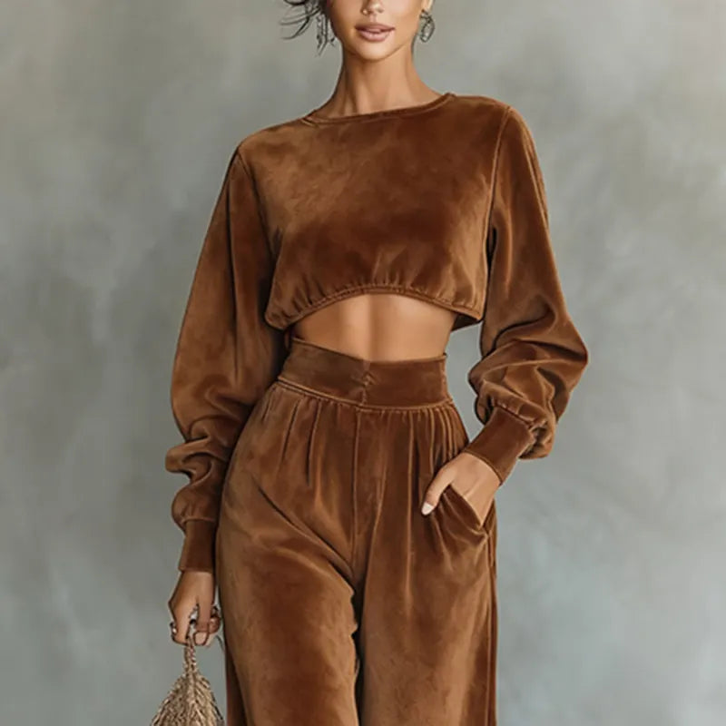 Women's Autumn And Winter Sports Casual Warm Velvet Suit