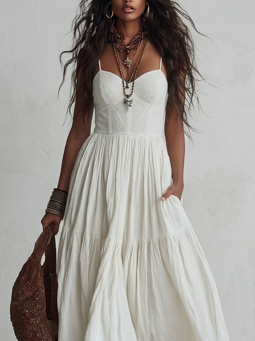 Barefoot Muse Lace Camisole Maxi Dress