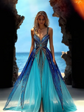 Summer vacation bohemian elegant dress  231c
