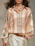 Bohemian Luxe Satin Print Blouse
