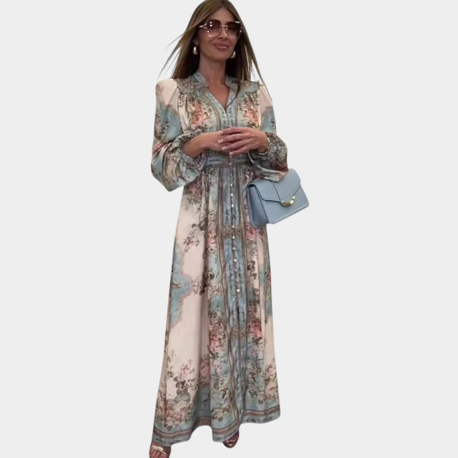 Vintage Floral Maxi Boho Dress
