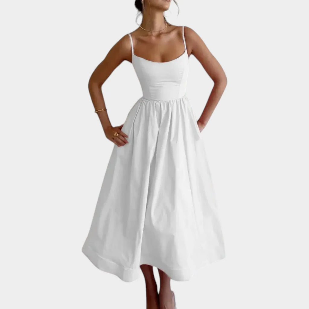 Spaghetti Strap Flowy Midi Dress