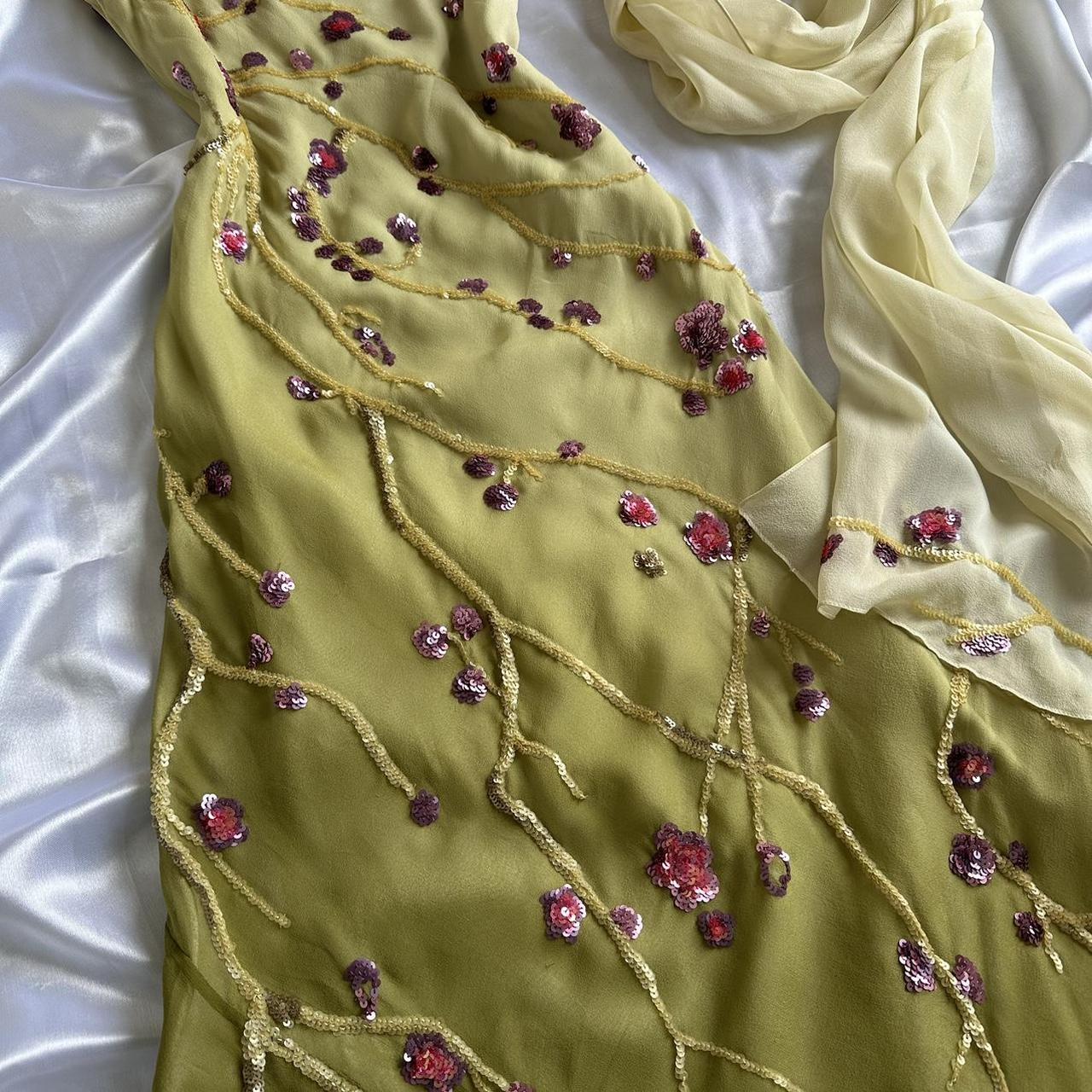 Women's Green and White Dress