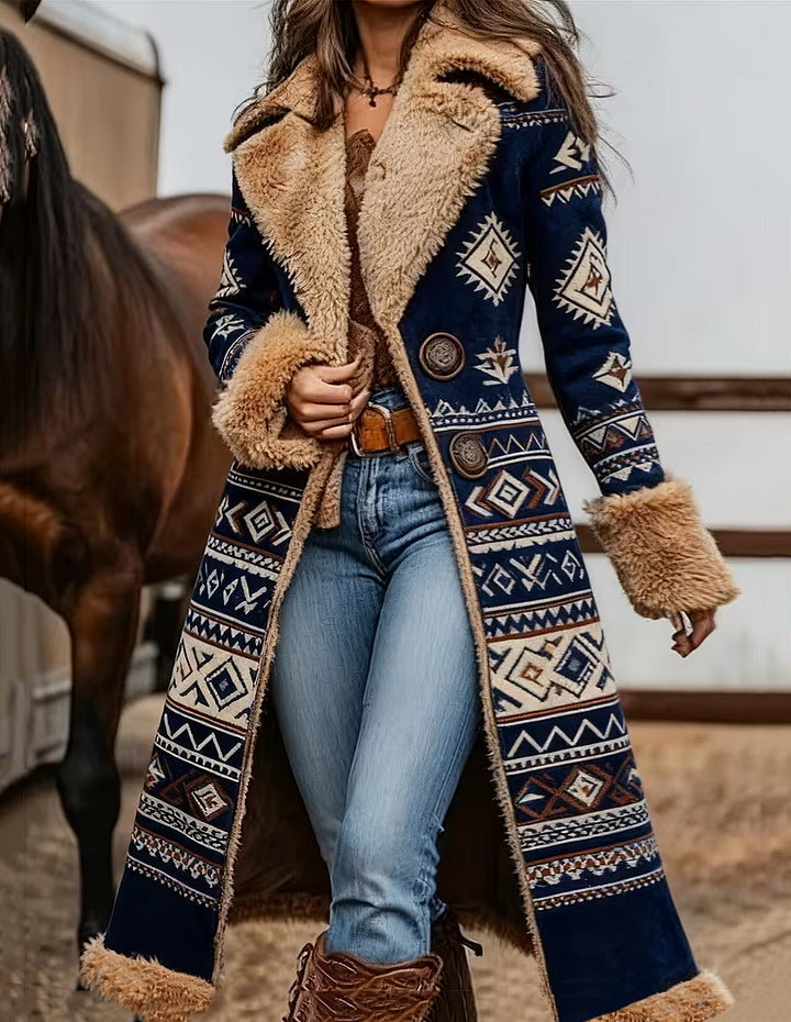 Denim Women's Western Retro Coat Plush Autumn And Winter Warm Coat