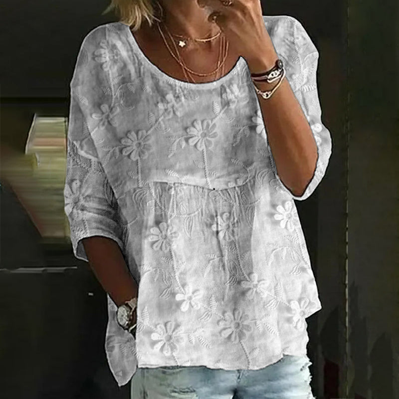 Women's Retro Floral Print Top