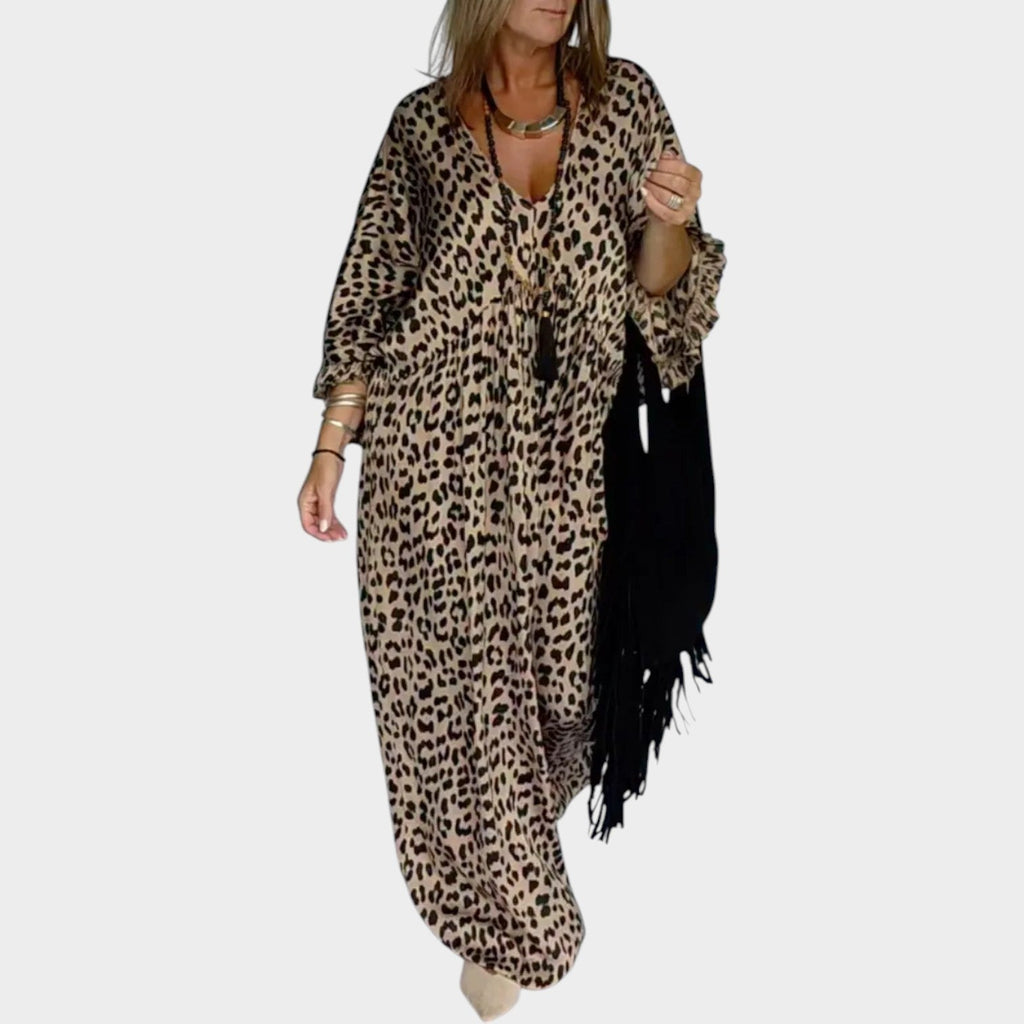 Effortless Boho Leopard Maxi Dress