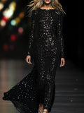 [24-hour shipping out]High-End Luxury Temperament Slim Heavy Sequined Maxi Dress