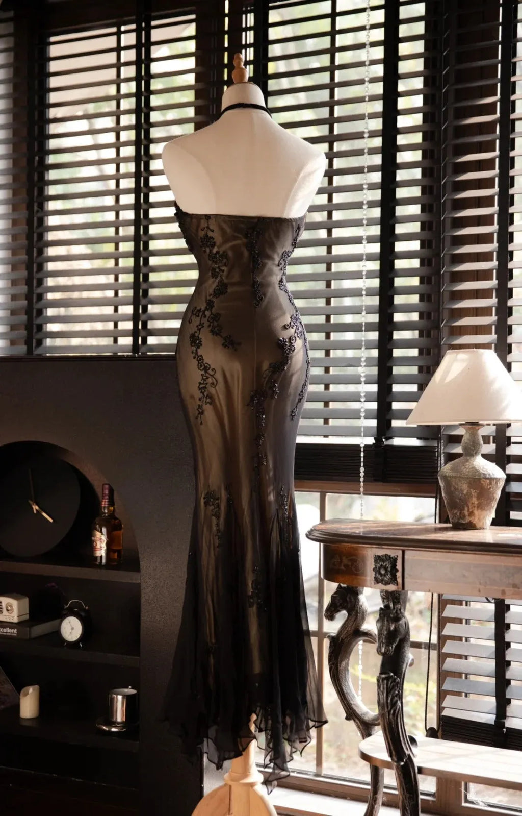 Sexy Halter Vintage Evening Dresses, Sleeveless Long Party Gowns  25506