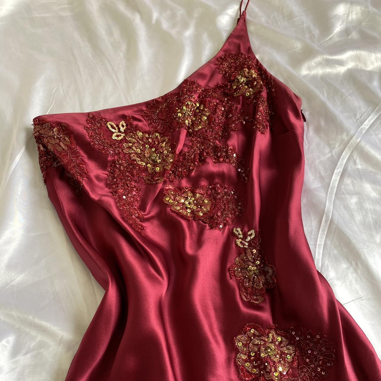 Women's Burgundy and Gold Dress