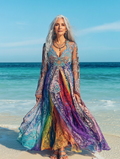 Summer vacation fashion elegant contrast color dress e3ca