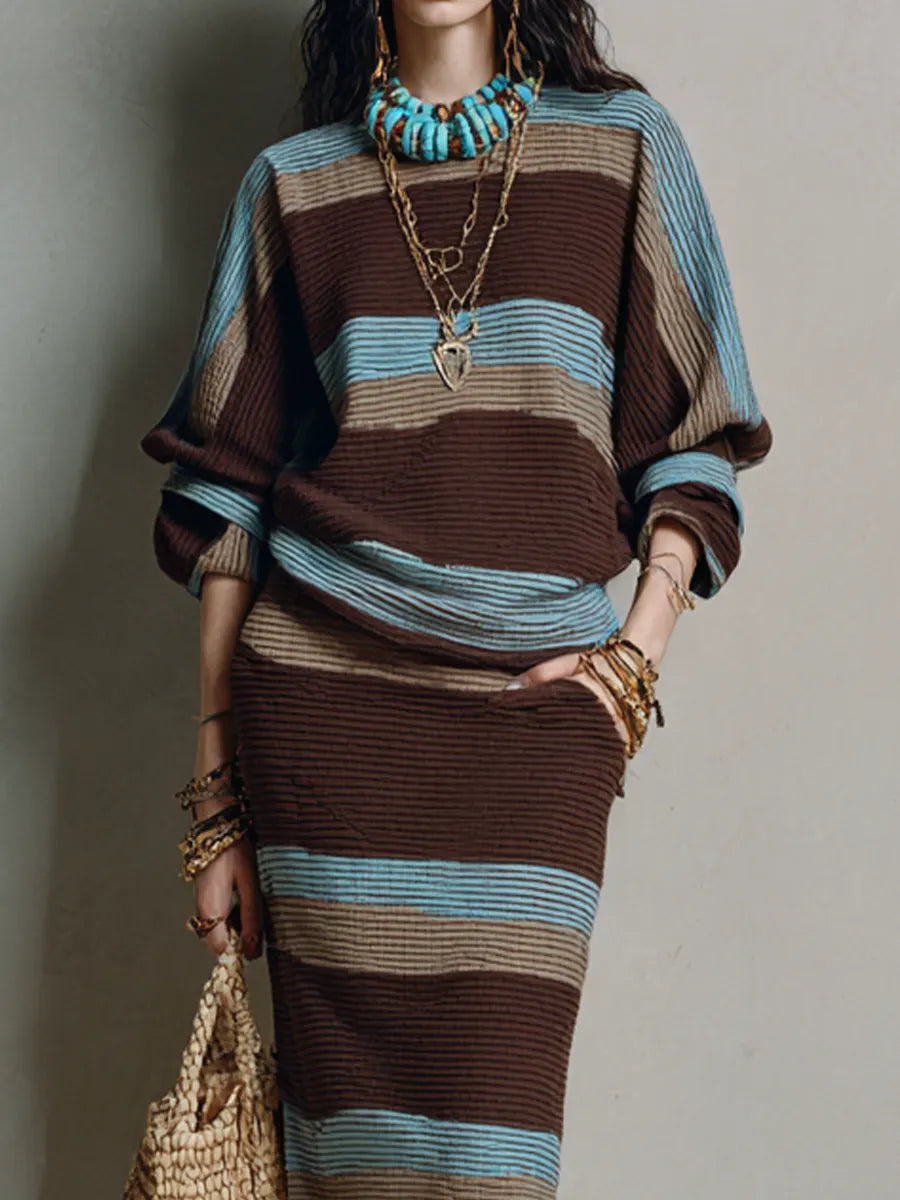 Relaxed Vintage Oversized Sweater & Column Midi Skirt Outfit
