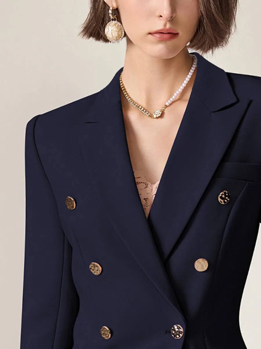 [24-hour shipping out]High-End Fashion Temperament Lapel Double-Breasted Suit