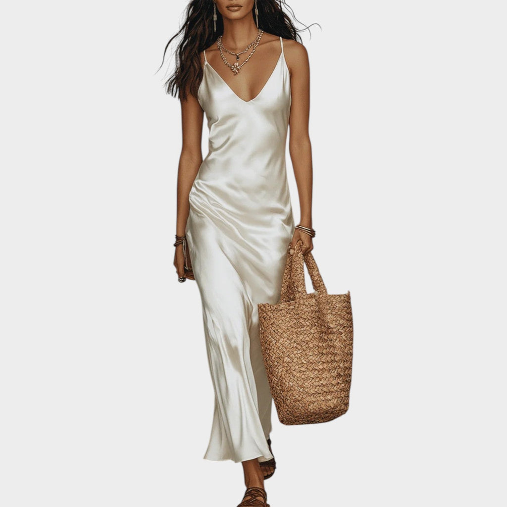 Sophisticated Knit and Satin Skirt Set
