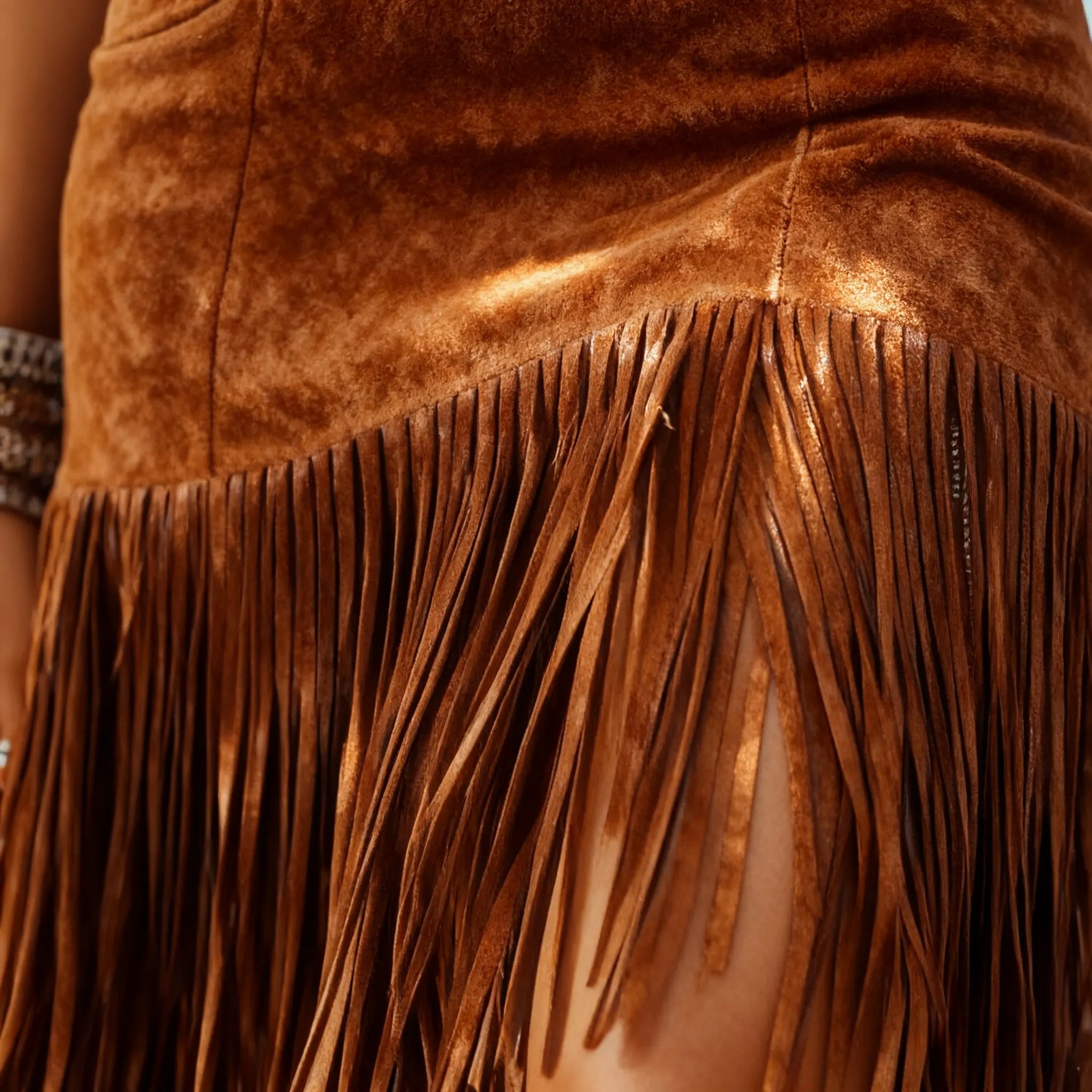 Women's Boho Fringe Skirt With Western Charm