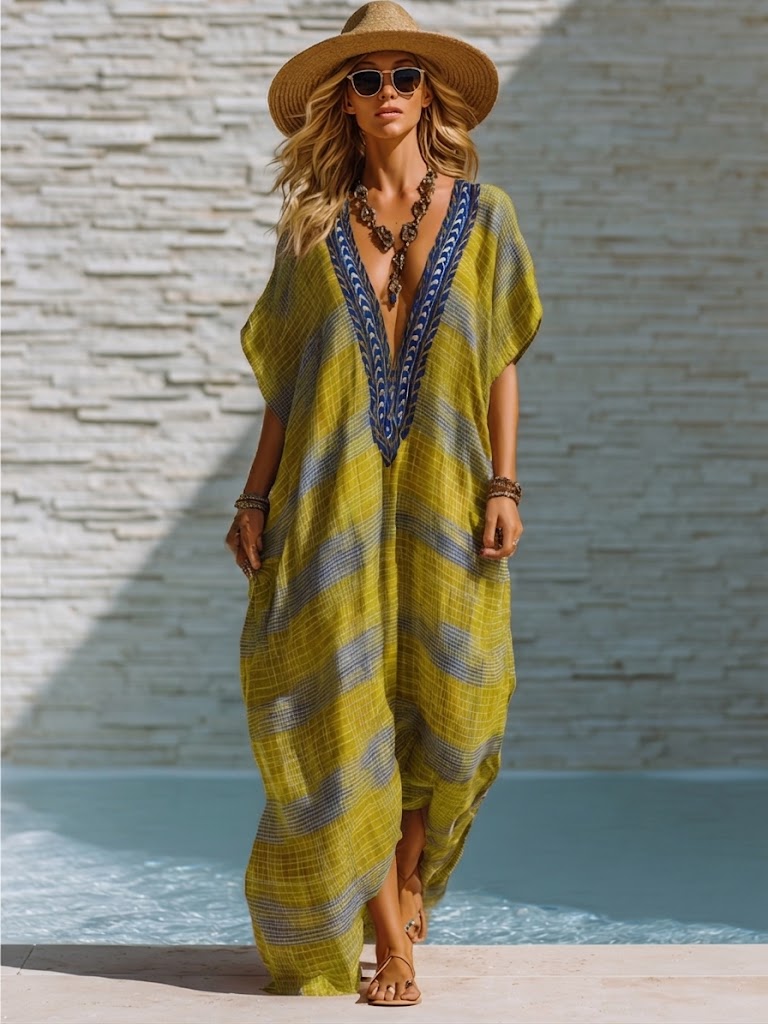 Bohemian-Print Loose and Cozy Dress