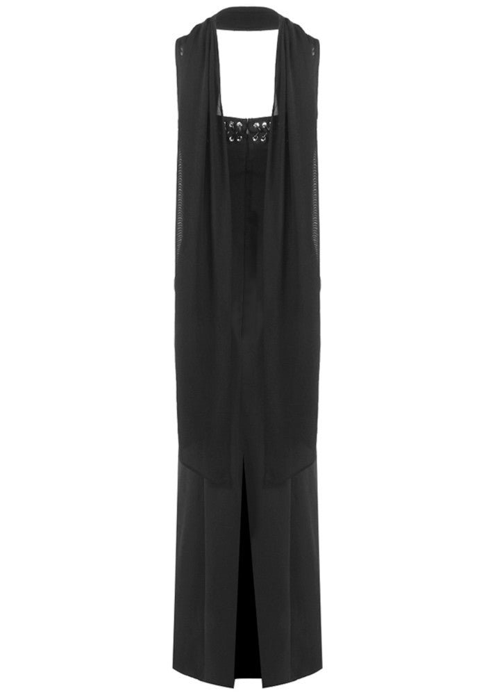Lace Up Detail Maxi Dress Black