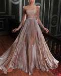 Women's Square Neck Long Sleeve Sequin Dress
