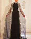Women's Mesh Sequin Evening Dress