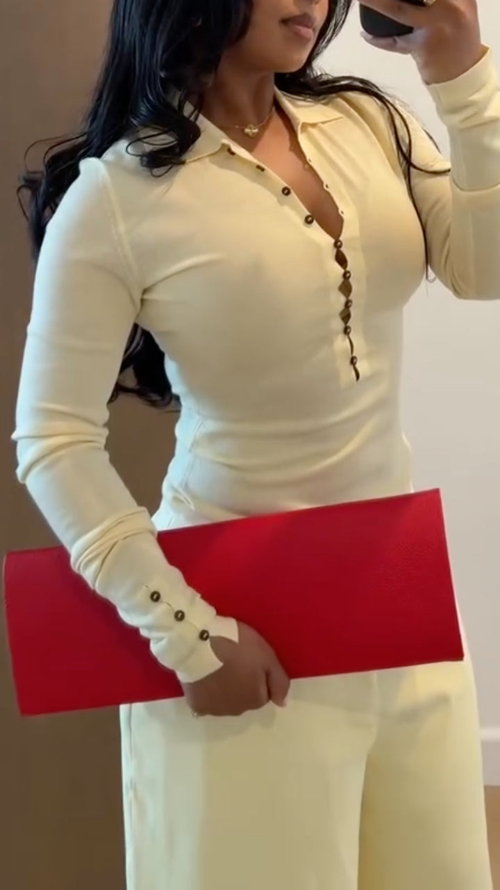 Women's Fitted Button-Up Top & Casual Mid-Length Shorts Set